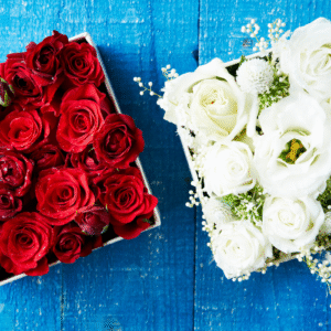 Luxury Floral Gift Box with Red Roses